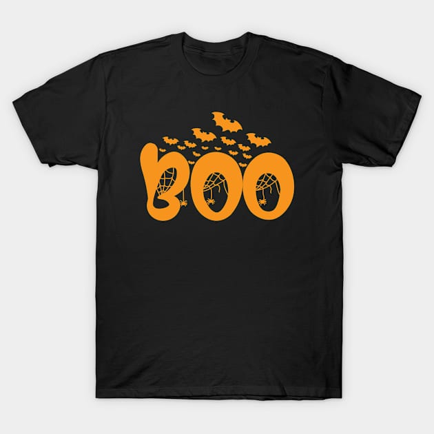 Boo with Bats T-Shirt by Hispaniola-Fineart